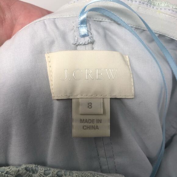 J. Crew Dusty Seaglass Hayley Eyelet Strapless Dress - Picture 5 of 7